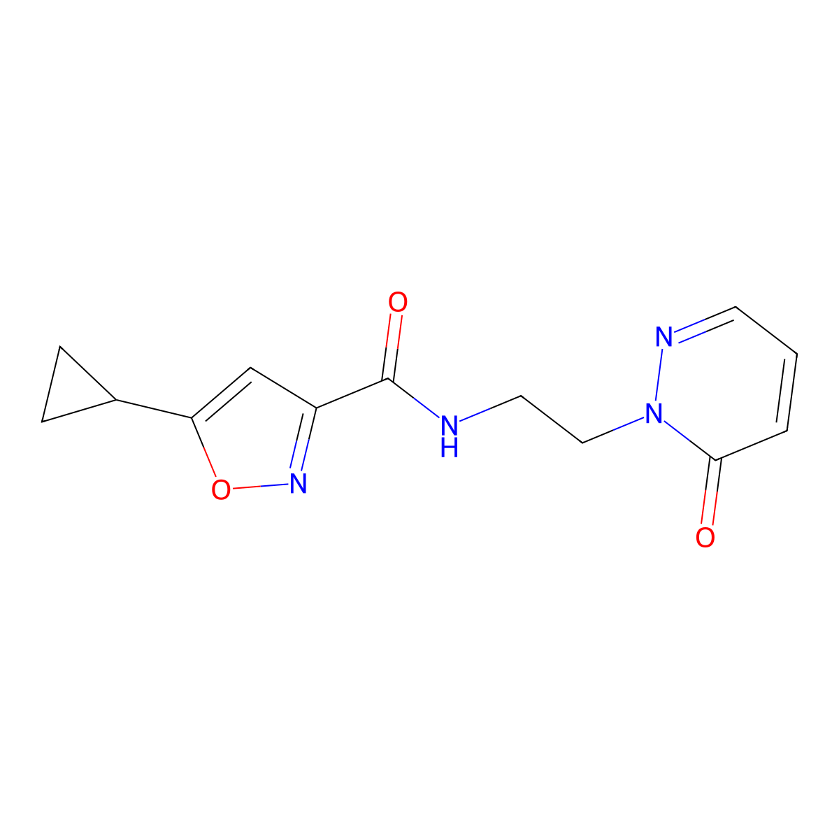5-cyclopropyl-N-(2-(6-oxopyridazin-1(6H)-yl)ethyl)isoxazole-3-carboxamide molecular structure, CAS 1219914-48-3