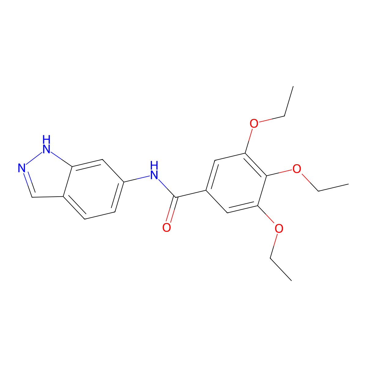 3,4,5-triethoxy-N-(1H-indazol-6-yl)benzamide molecular structure, CAS 1219914-59-6