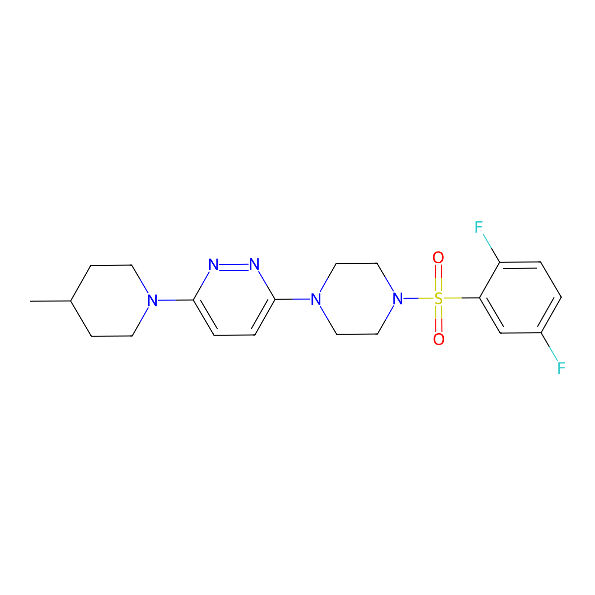3-(4-((2,5-Difluorophenyl)sulfonyl)piperazin-1-yl)-6-(4-methylpiperidin-1-yl)pyridazine molecular structure, CAS 1219914-61-0