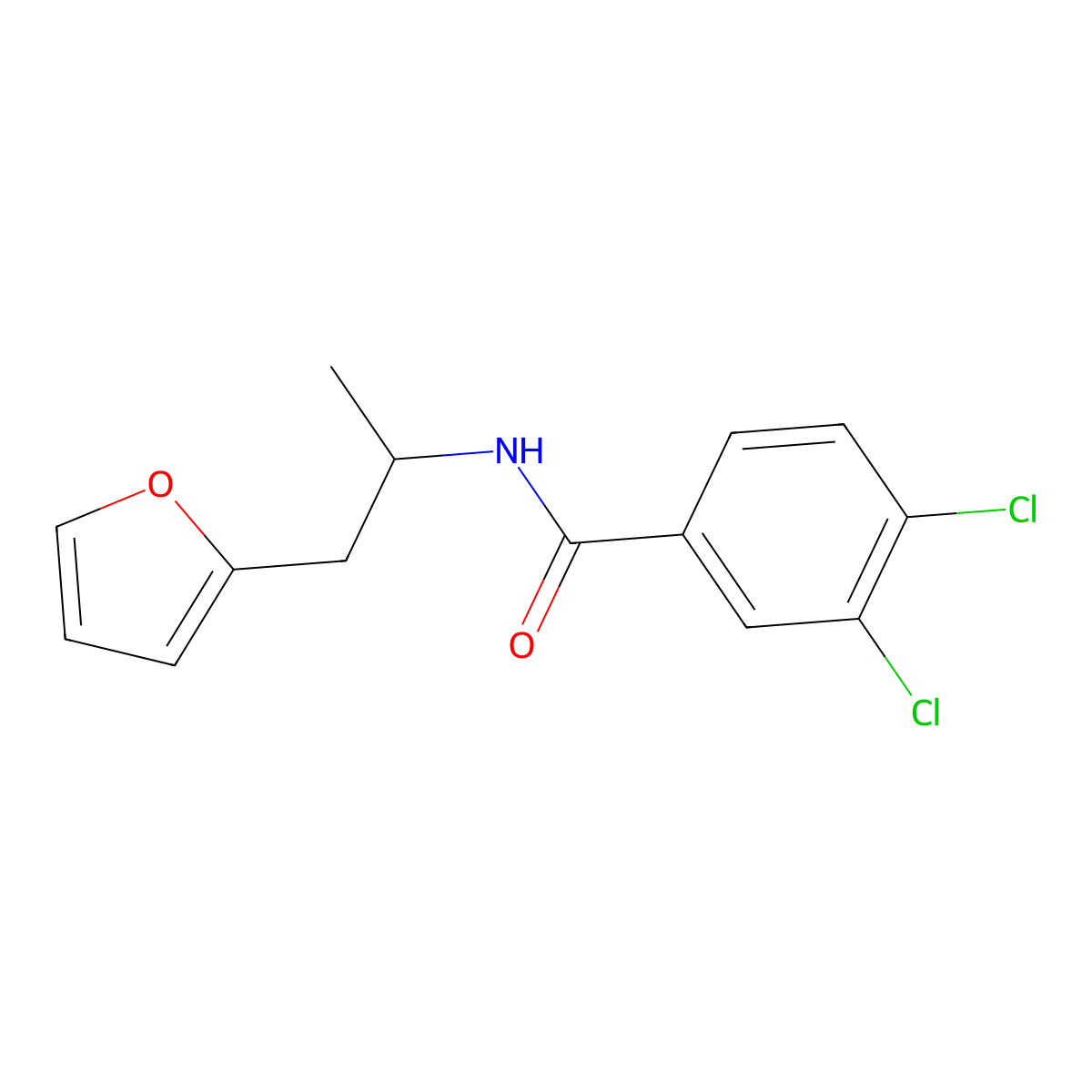 3,4-dichloro-N-[1-(furan-2-yl)propan-2-yl]benzamide molecular structure, CAS 1219914-65-4