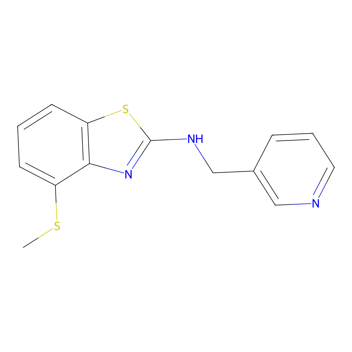 4-(methylthio)-N-(pyridin-3-ylmethyl)benzo[d]thiazol-2-amine molecular structure, CAS 1219914-67-6