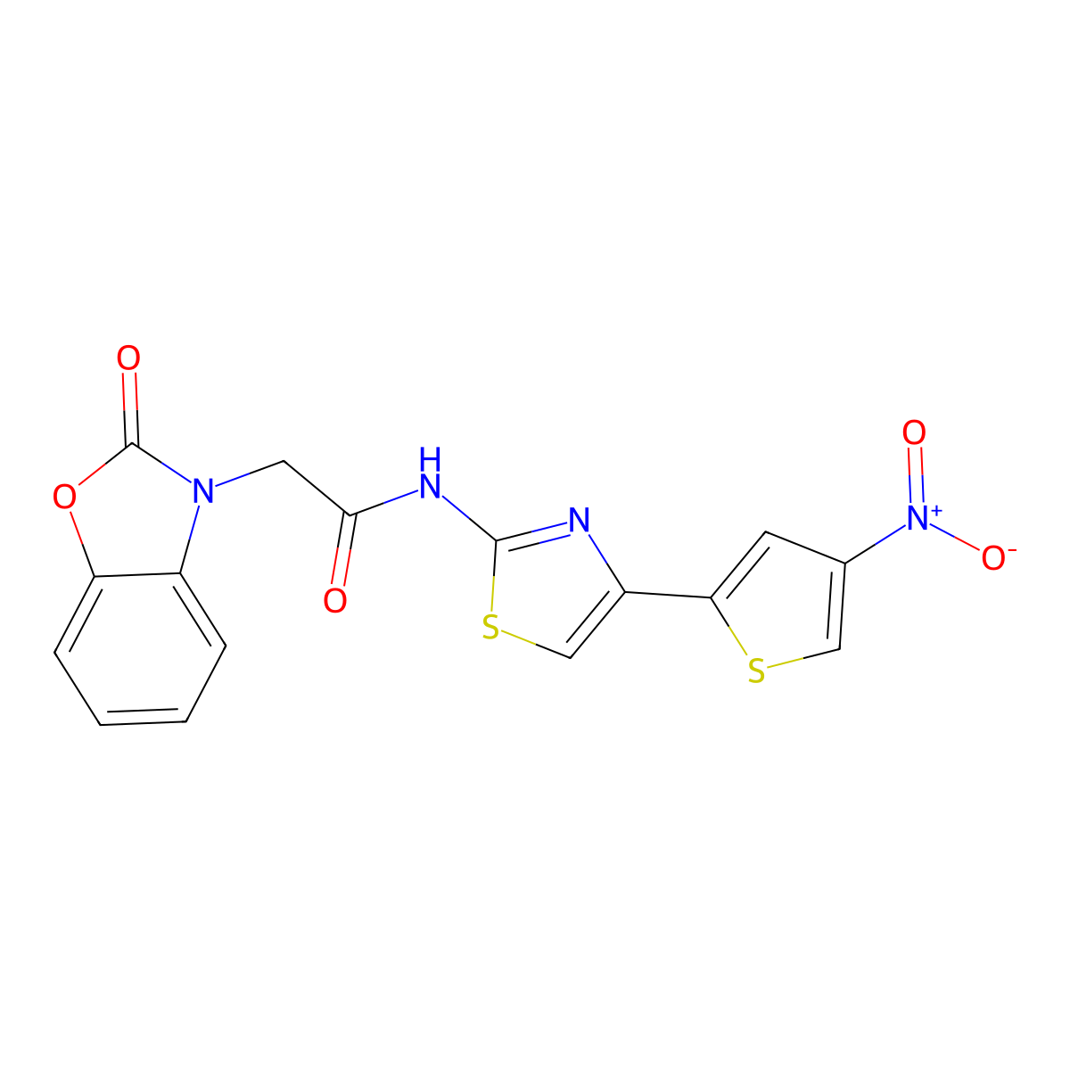N-(4-(4-nitrothiophen-2-yl)thiazol-2-yl)-2-(2-oxobenzo[d]oxazol-3(2H)-yl)acetamide molecular structure, CAS 1219914-70-1