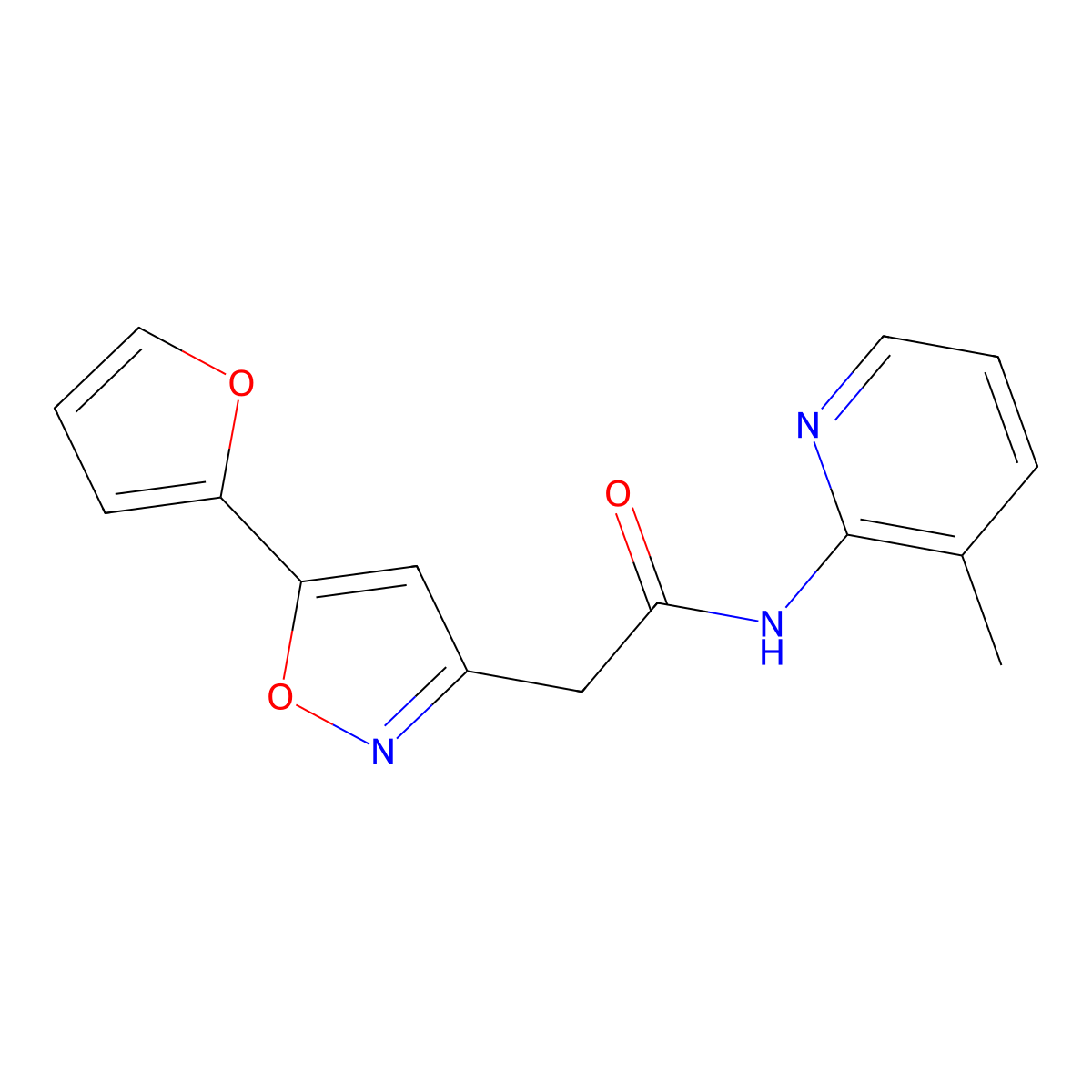 2-(5-(furan-2-yl)isoxazol-3-yl)-N-(3-methylpyridin-2-yl)acetamide molecular structure, CAS 1219914-75-6