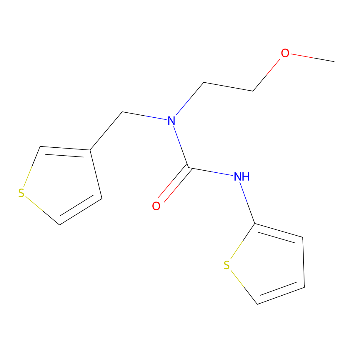 1-(2-Methoxyethyl)-3-(thiophen-2-yl)-1-(thiophen-3-ylmethyl)urea molecular structure, CAS 1219914-76-7