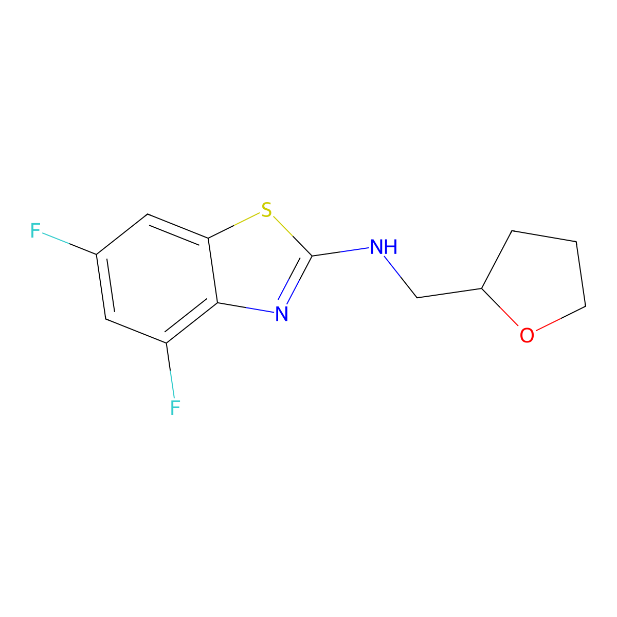 4,6-difluoro-N-((tetrahydrofuran-2-yl)methyl)benzo[d]thiazol-2-amine molecular structure, CAS 1219914-77-8