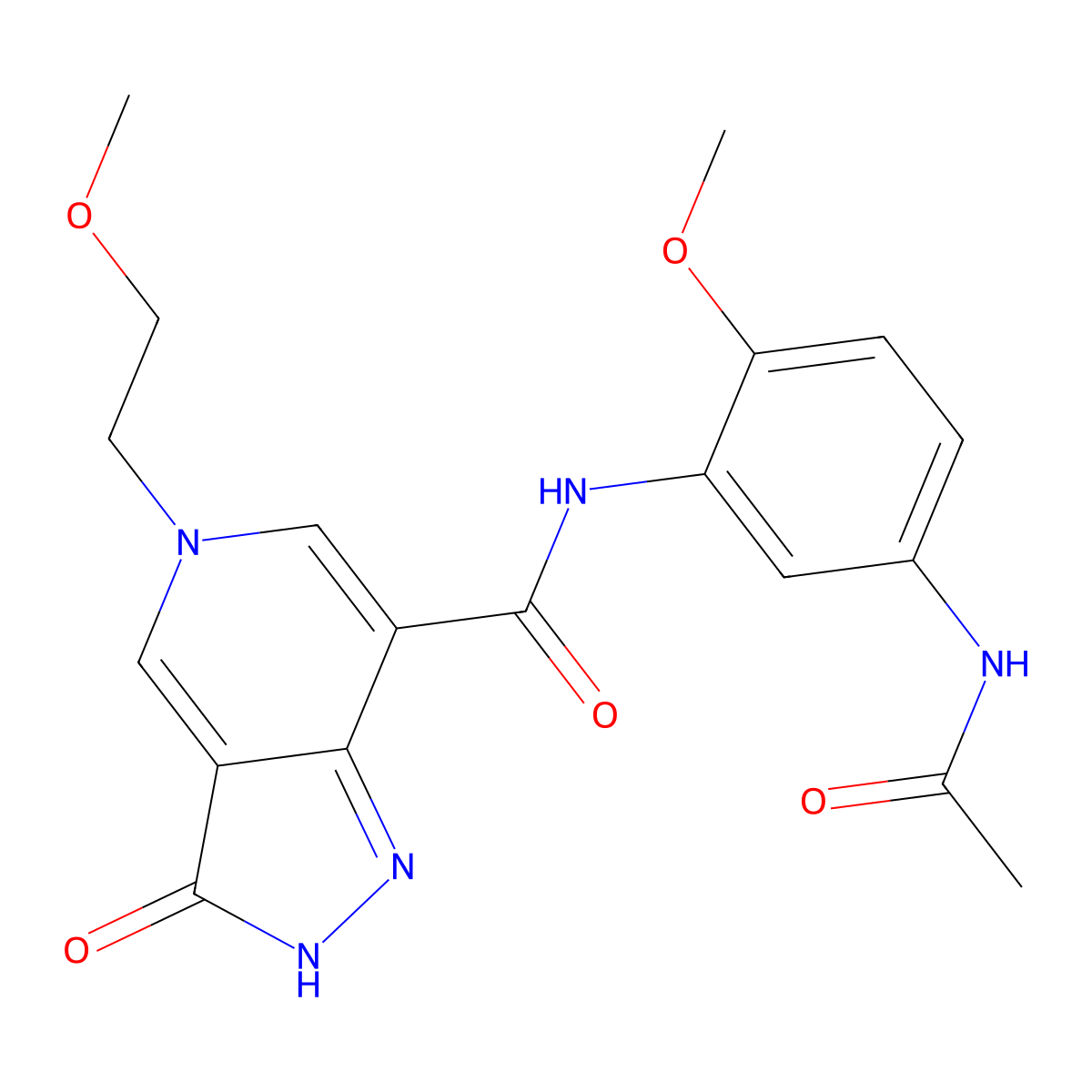 N-(5-acetamido-2-methoxyphenyl)-5-(2-methoxyethyl)-3-oxo-3,5-dihydro-2H-pyrazolo[4,3-c]pyridine-7-carboxamide molecular structure, CAS 1219914-80-3