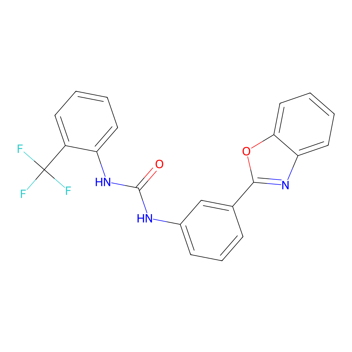 1-[3-(1,3-Benzoxazol-2-yl)phenyl]-3-[2-(trifluoromethyl)phenyl]urea molecular structure, CAS 1219914-81-4