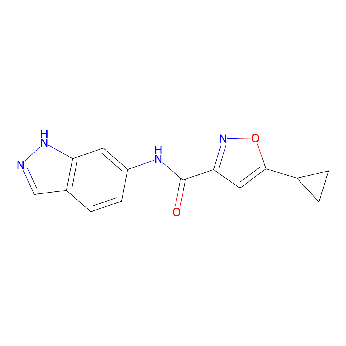 5-cyclopropyl-N-(1H-indazol-6-yl)isoxazole-3-carboxamide molecular structure, CAS 1219914-90-5
