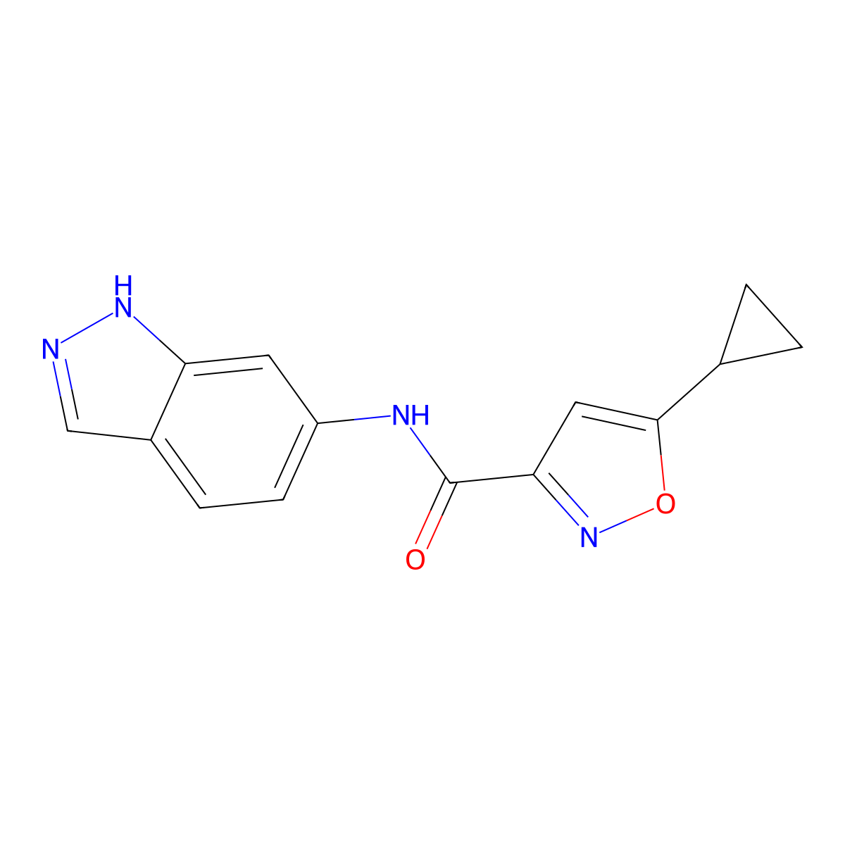 5-cyclopropyl-N-(1H-indazol-6-yl)isoxazole-3-carboxamide molecular structure, CAS 1219914-90-5