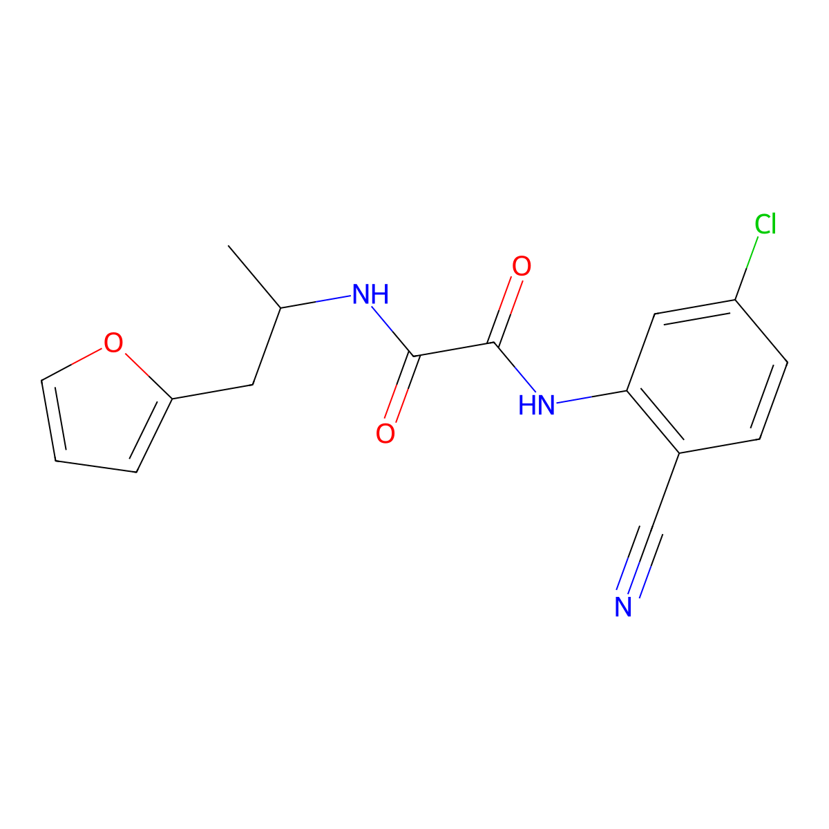N1-(5-chloro-2-cyanophenyl)-N2-(1-(furan-2-yl)propan-2-yl)oxalamide molecular structure, CAS 1219914-95-0
