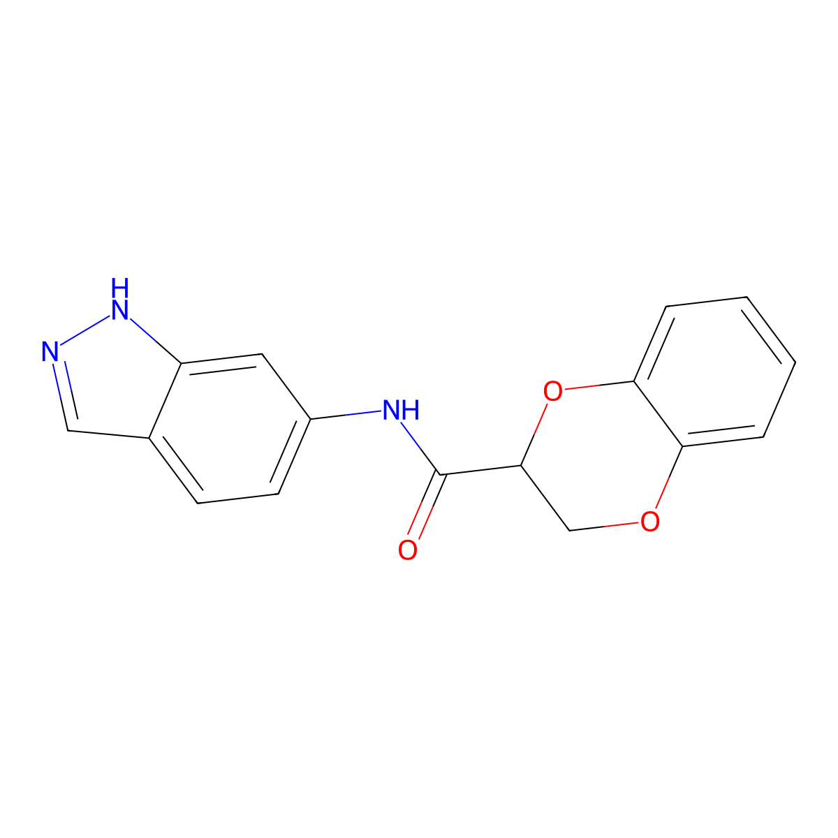 N-(1H-indazol-6-yl)-2,3-dihydrobenzo[b][1,4]dioxine-2-carboxamide molecular structure, CAS 1219914-97-2