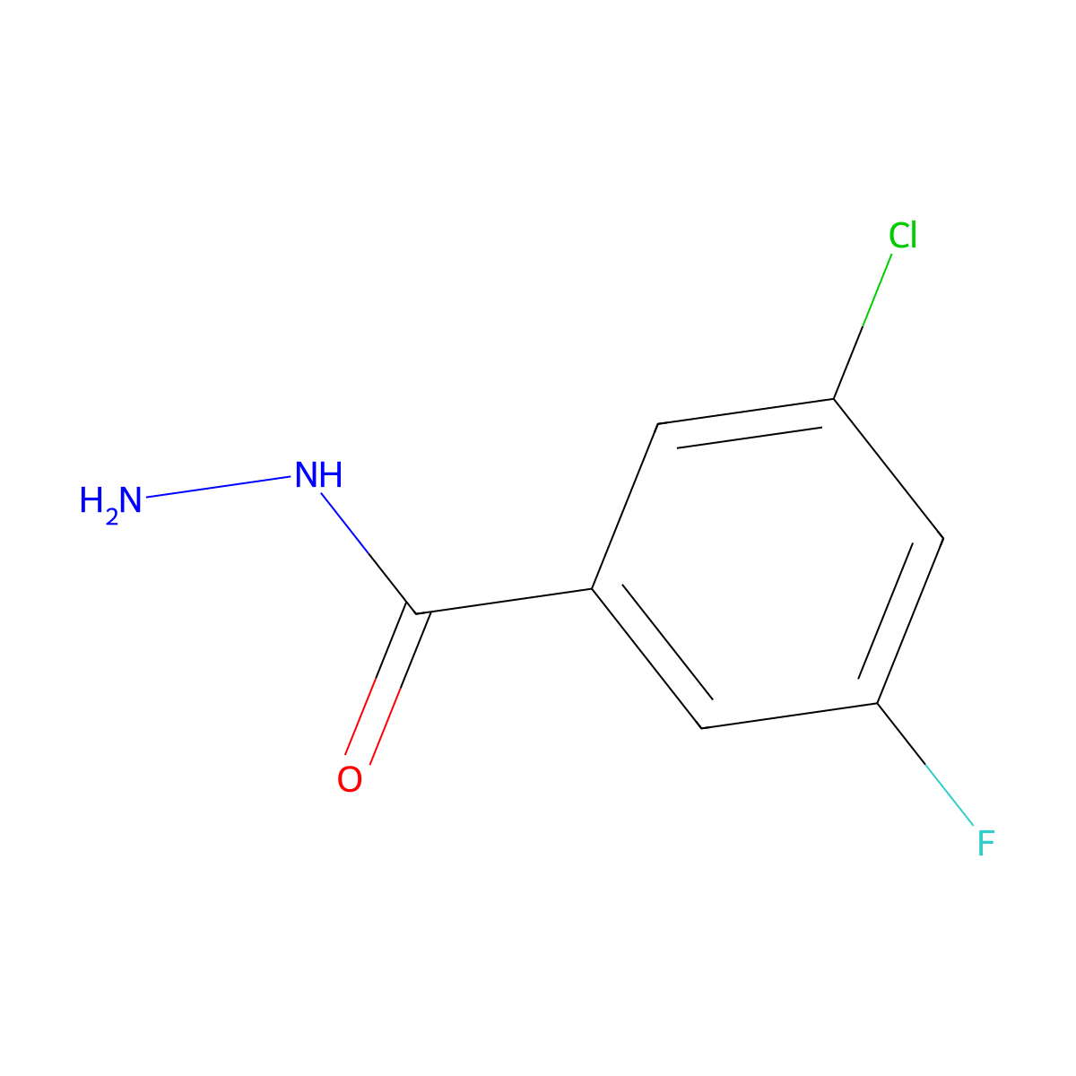 3-Chloro-5-fluorobenzohydrazide molecular structure, CAS 1219921-71-7