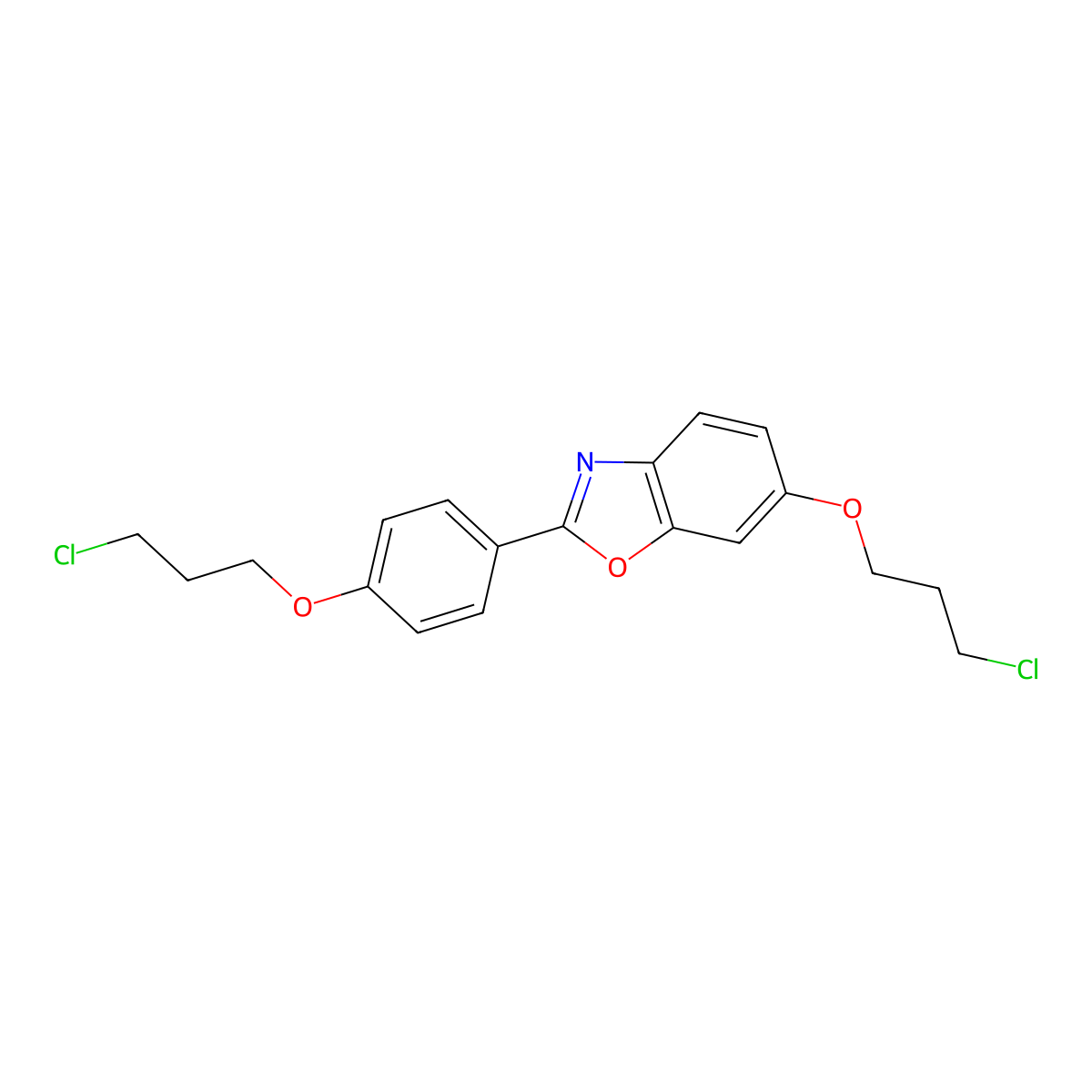 6-(3-Chloropropoxy)-2-(4-(3-chloropropoxy)phenyl)benzo[D]oxazole molecular structure, CAS 1219925-75-3