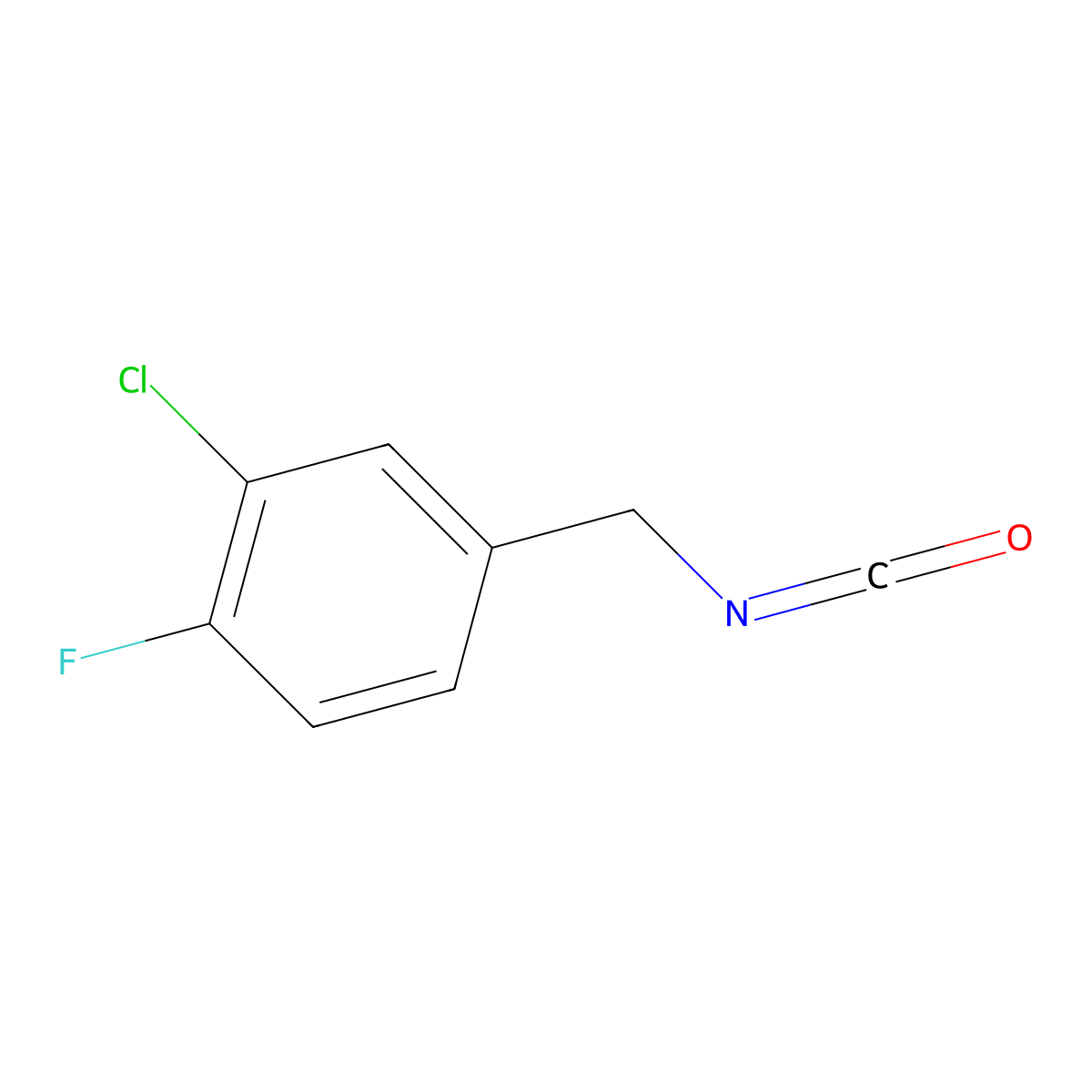 2-Chloro-1-fluoro-4-(isocyanatomethyl)benzene molecular structure, CAS 1219926-00-7