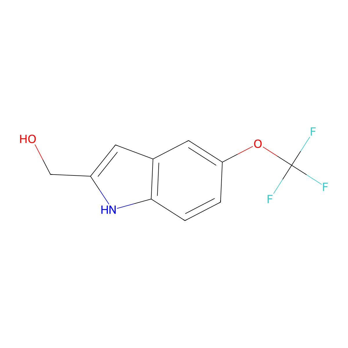 (5-(Trifluoromethoxy)-1H-indol-2-yl)methanol molecular structure, CAS 1219928-84-3