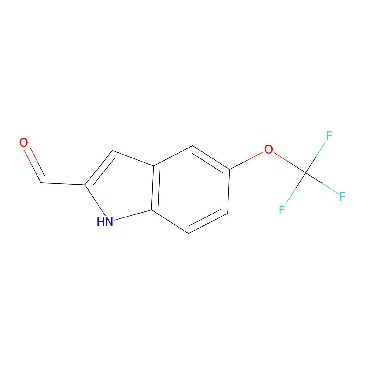 1H-Indole-2-carboxaldehyde, 5-(trifluoromethoxy)- molecular structure, CAS 1219928-85-4
