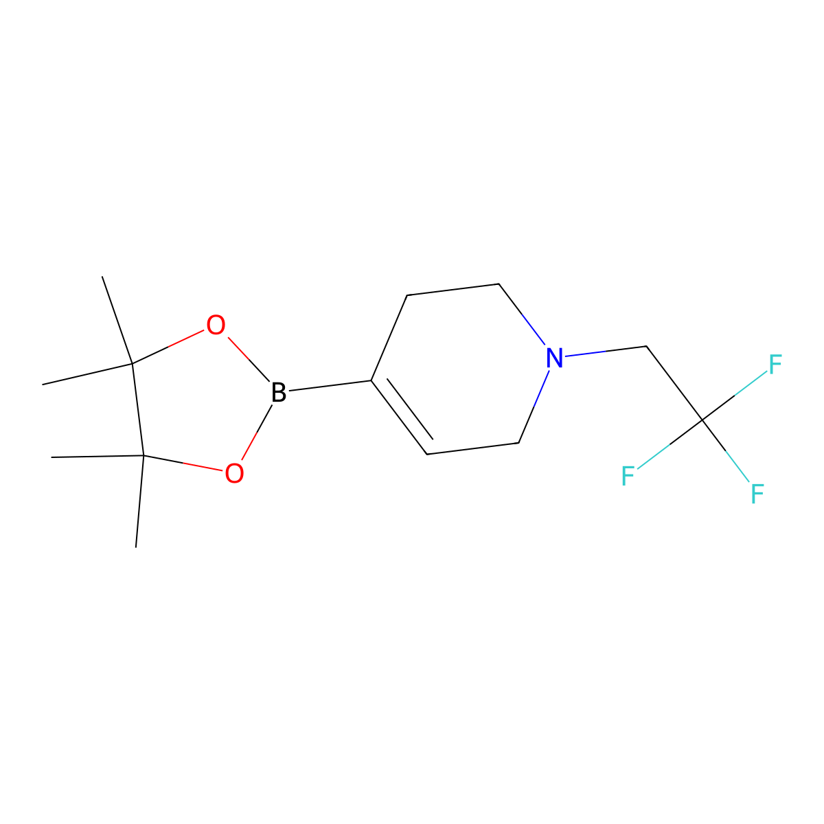 4-(4,4,5,5-Tetramethyl-1,3,2-dioxaborolan-2-YL)-1-(2,2,2-trifluoroethyl)-1,2,3,6-tetrahydropyridine molecular structure, CAS 1219931-41-5