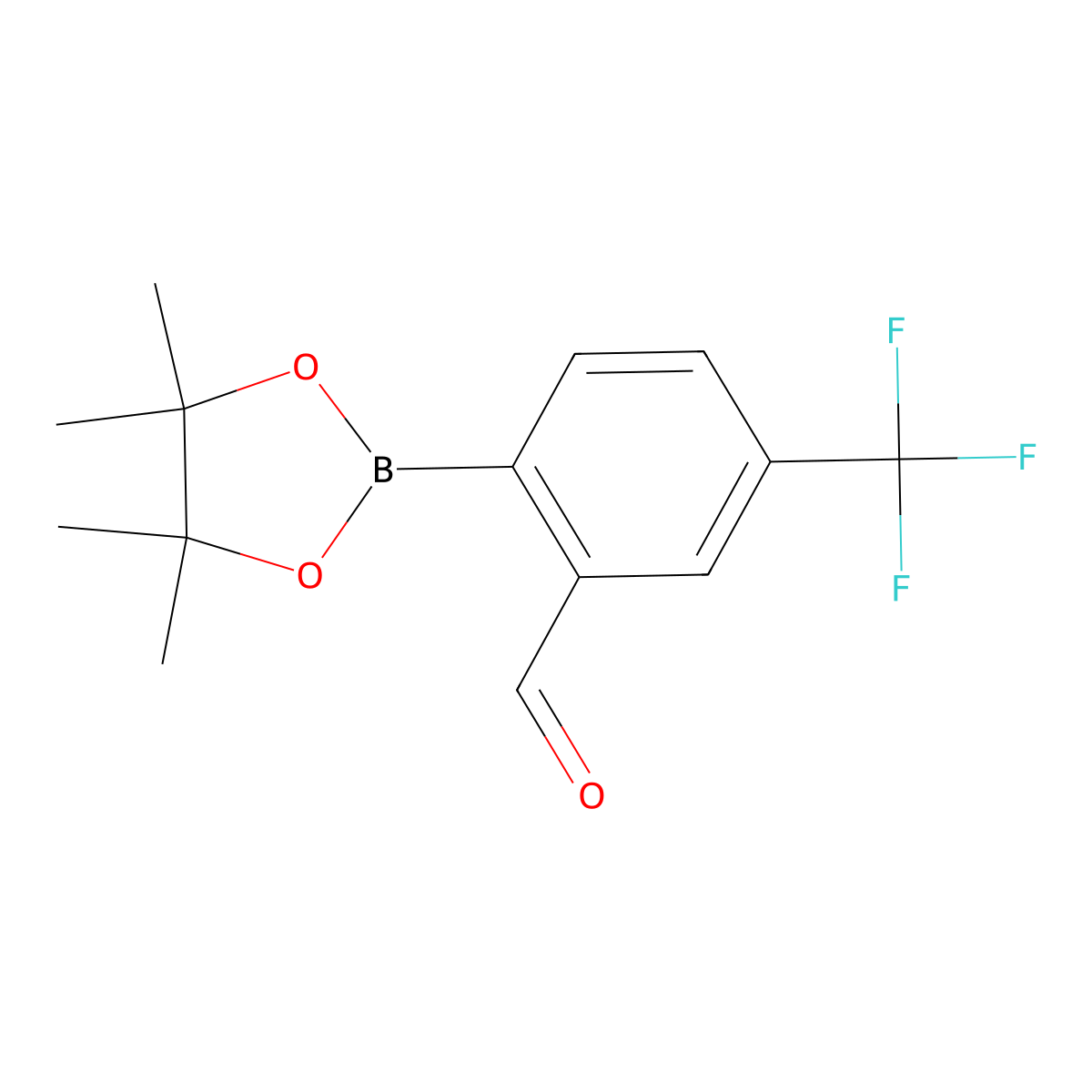 2-(4,4,5,5-Tetramethyl-1,3,2-dioxaborolan-2-yl)-5-(trifluoromethyl)benzaldehyde molecular structure, CAS 1219936-17-0