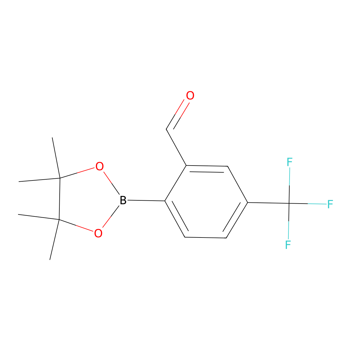 2-(4,4,5,5-Tetramethyl-1,3,2-dioxaborolan-2-yl)-5-(trifluoromethyl)benzaldehyde molecular structure, CAS 1219936-17-0