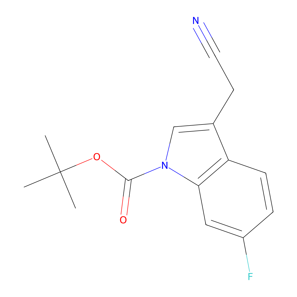 Tert-butyl 3-(cyanomethyl)-6-fluoro-1h-indole-1-carboxylate molecular structure, CAS 1219945-14-8