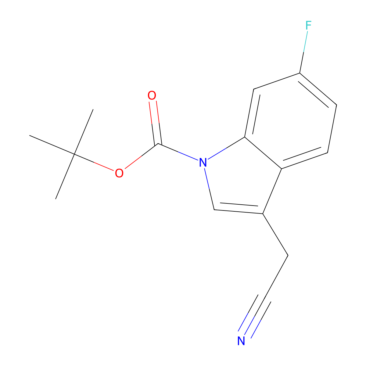Tert-butyl 3-(cyanomethyl)-6-fluoro-1h-indole-1-carboxylate molecular structure, CAS 1219945-14-8