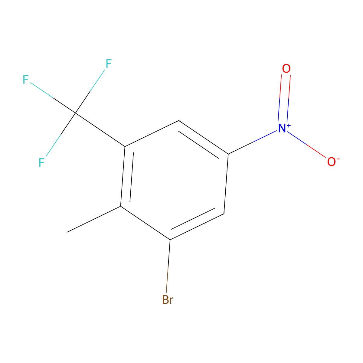 1-Bromo-2-methyl-5-nitro-3-(trifluoromethyl)benzene molecular structure, CAS 1219948-34-1