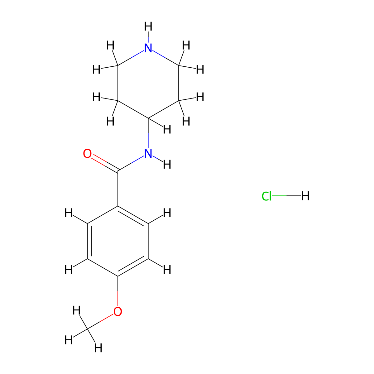 4-Methoxy-N-(4-piperidinyl)benzamide hydrochloride molecular structure, CAS 1219948-56-7