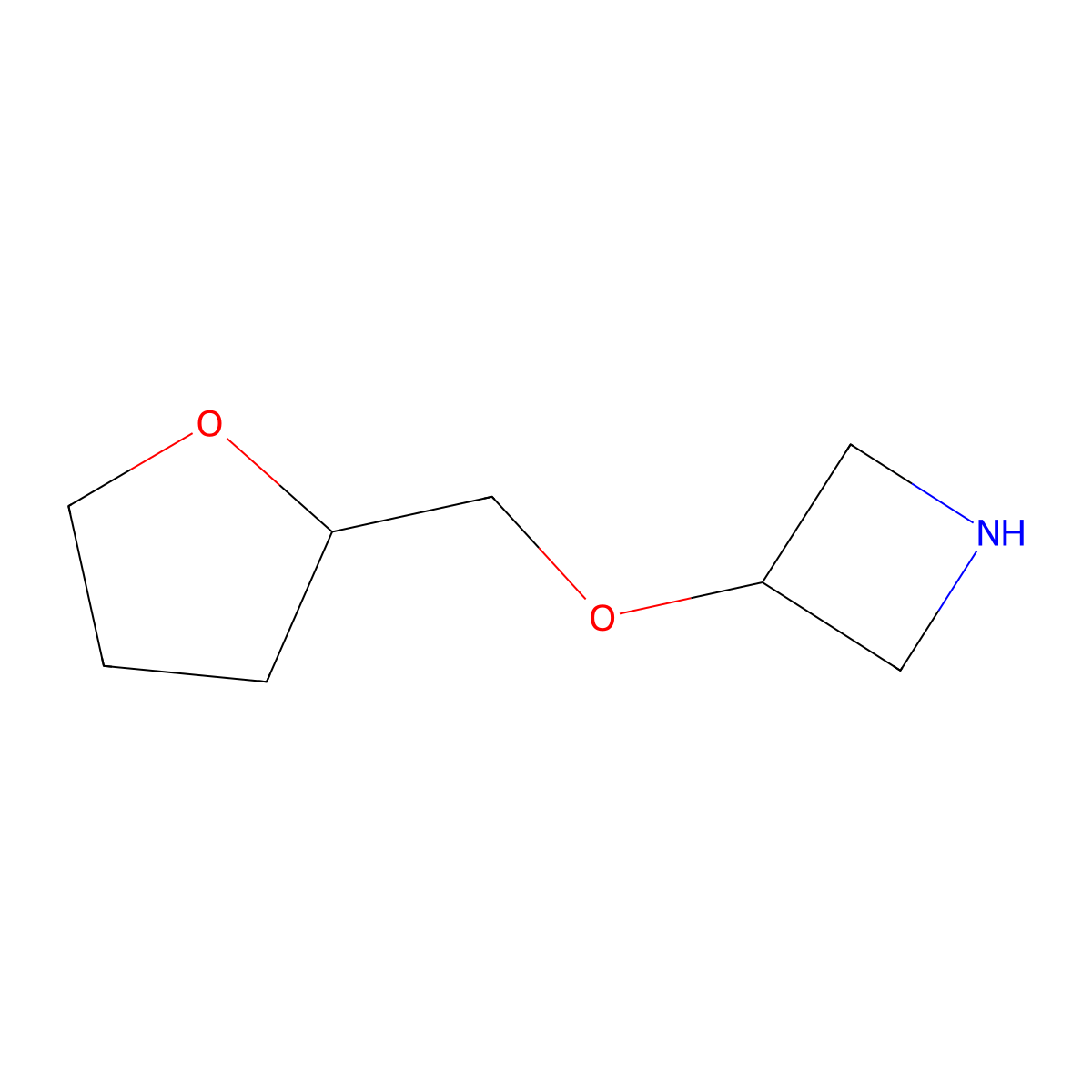 3-(Tetrahydro-2-furanylmethoxy)azetidine molecular structure, CAS 1219948-71-6