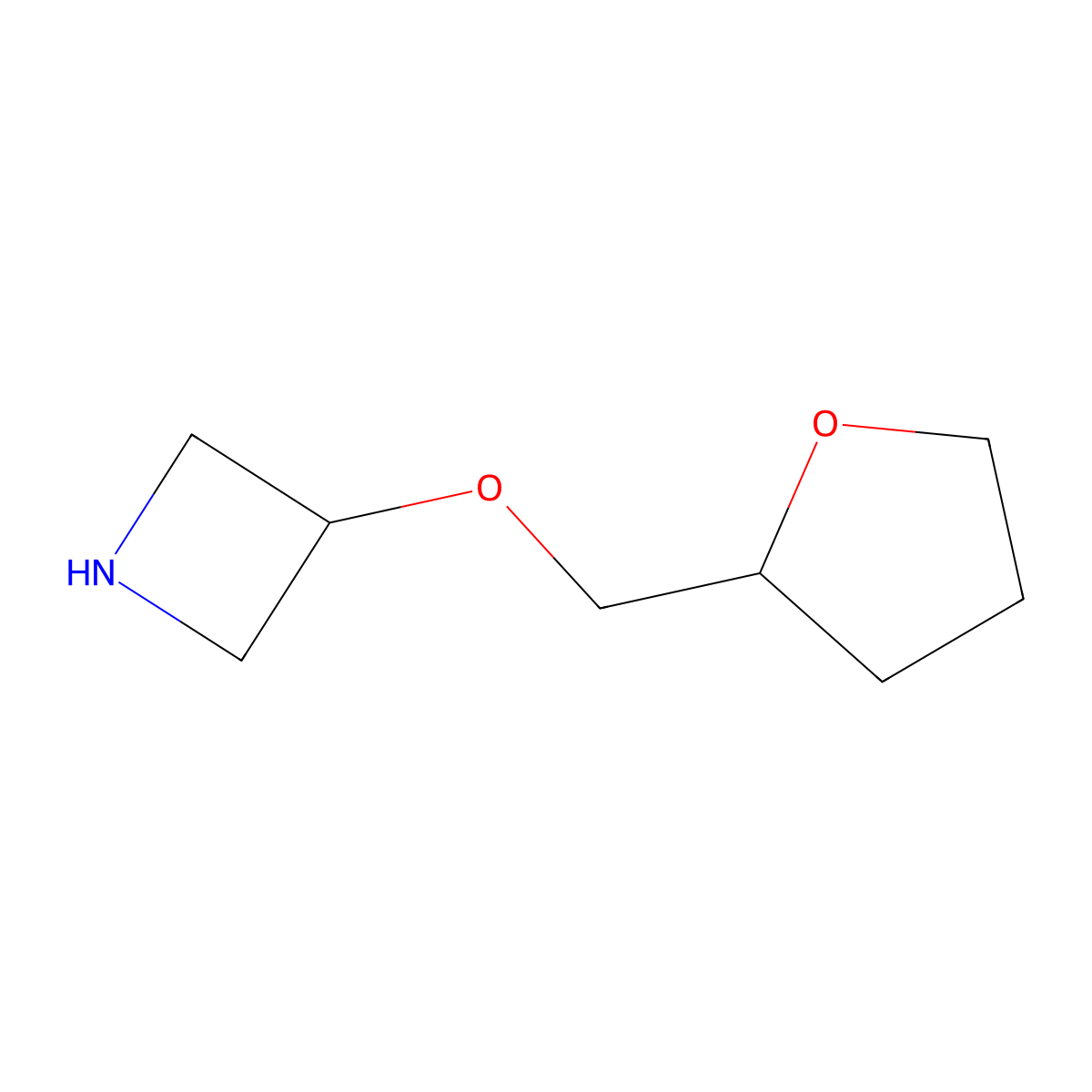 3-(Tetrahydro-2-furanylmethoxy)azetidine molecular structure, CAS 1219948-71-6