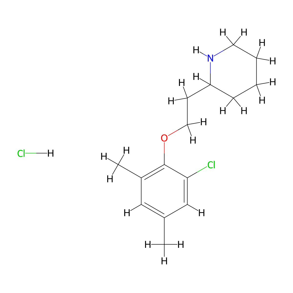 2-[2-(2-Chloro-4,6-dimethylphenoxy)ethyl]-piperidine hydrochloride molecular structure, CAS 1219949-01-5
