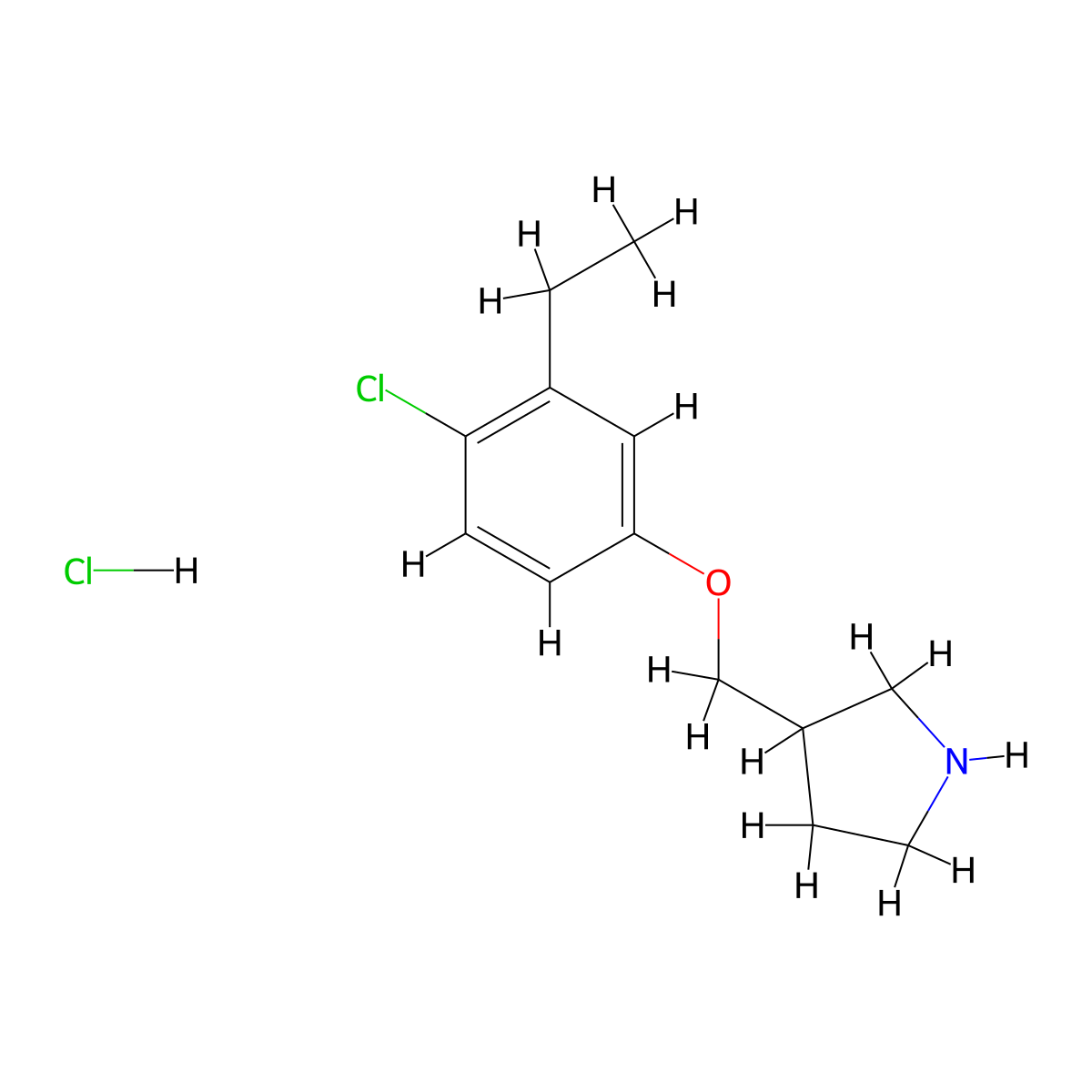 3-[(4-Chloro-3-ethylphenoxy)methyl]pyrrolidine hydrochloride molecular structure, CAS 1219949-02-6