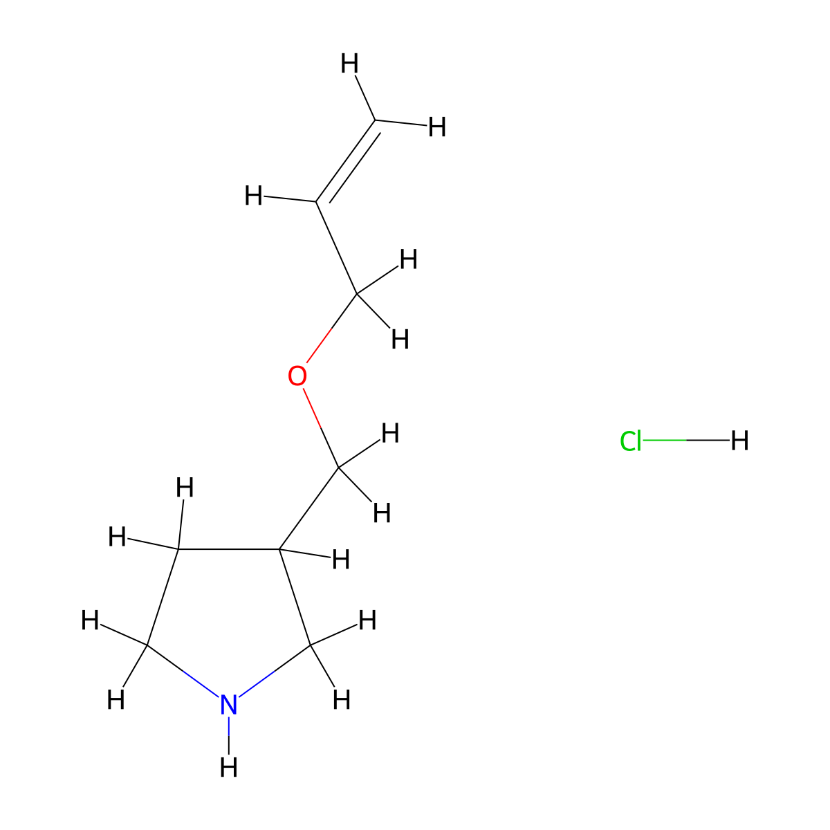 3-[(Allyloxy)methyl]pyrrolidine hydrochloride molecular structure, CAS 1219949-05-9