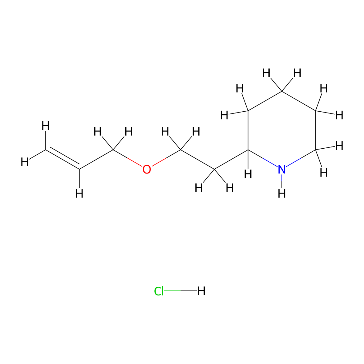 2-[2-(Allyloxy)ethyl]piperidine hydrochloride molecular structure, CAS 1219949-06-0