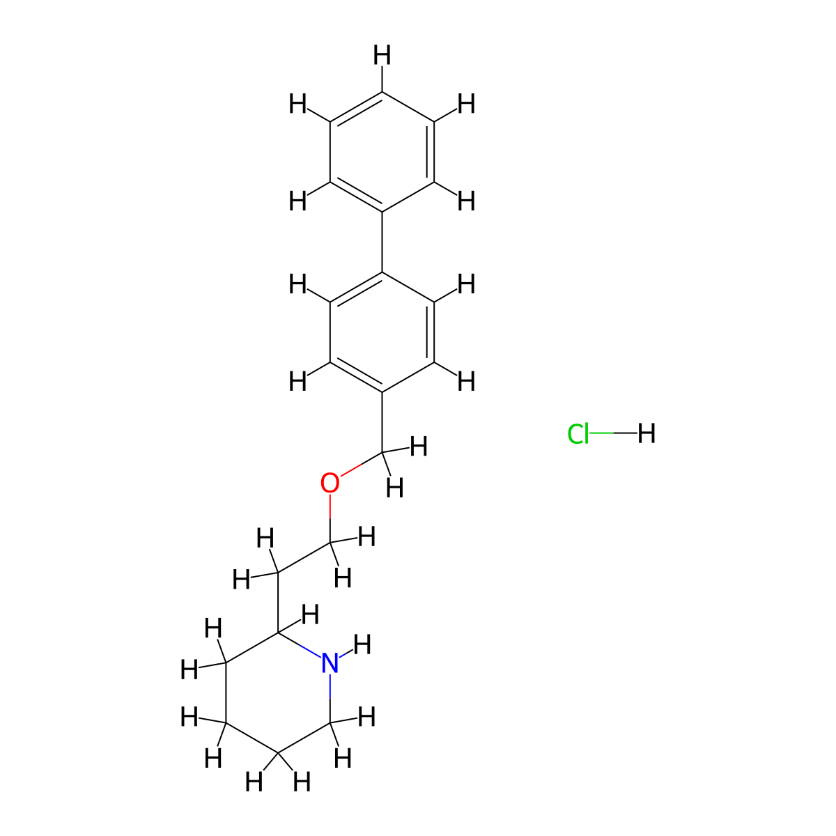 2-[2-([1,1'-Biphenyl]-4-ylmethoxy)ethyl]-piperidine hydrochloride molecular structure, CAS 1219949-13-9