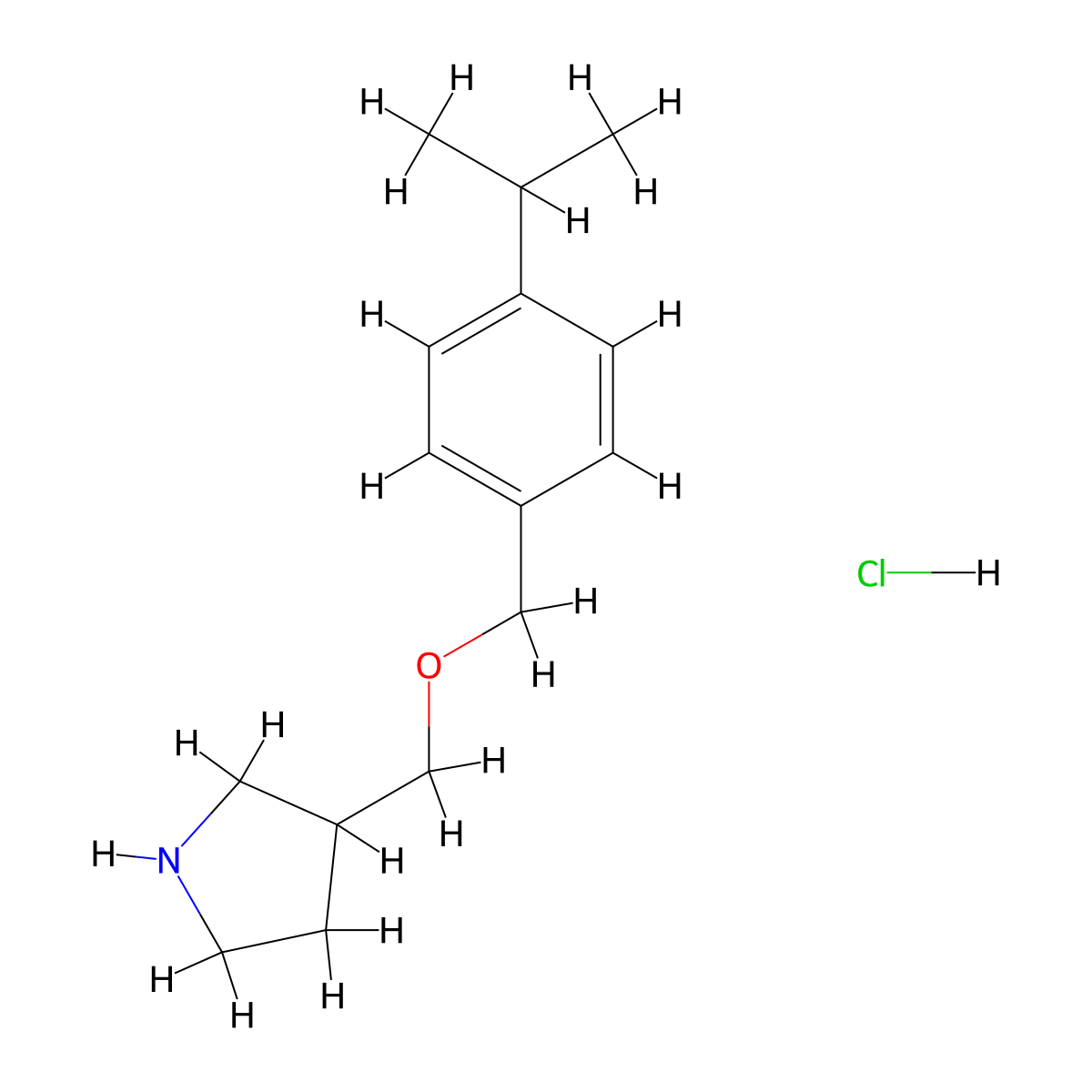 3-{[(4-Isopropylbenzyl)oxy]methyl}pyrrolidine hydrochloride molecular structure, CAS 1219949-14-0