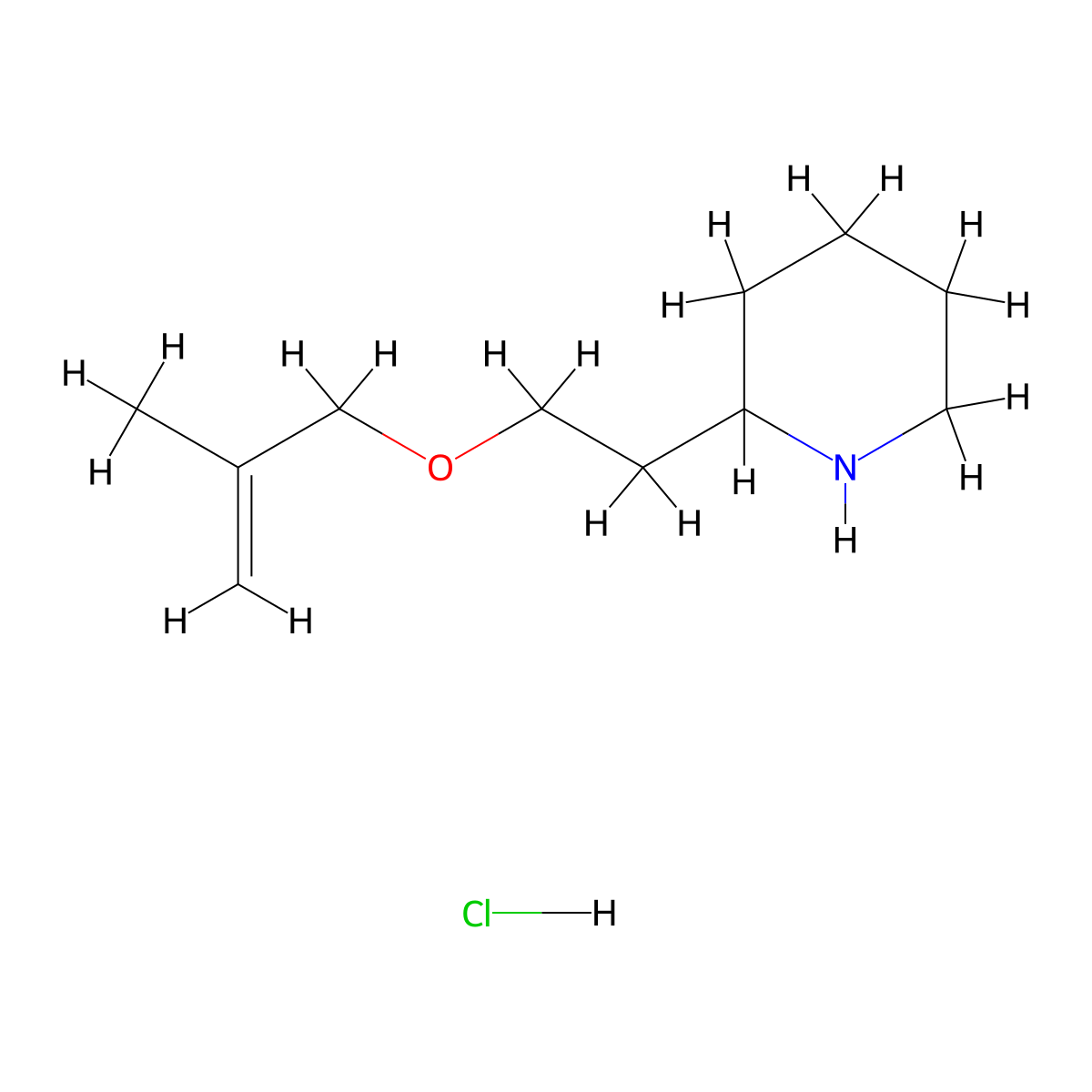 2-{2-[(2-Methyl-2-propenyl)oxy]ethyl}piperidine hydrochloride molecular structure, CAS 1219949-15-1