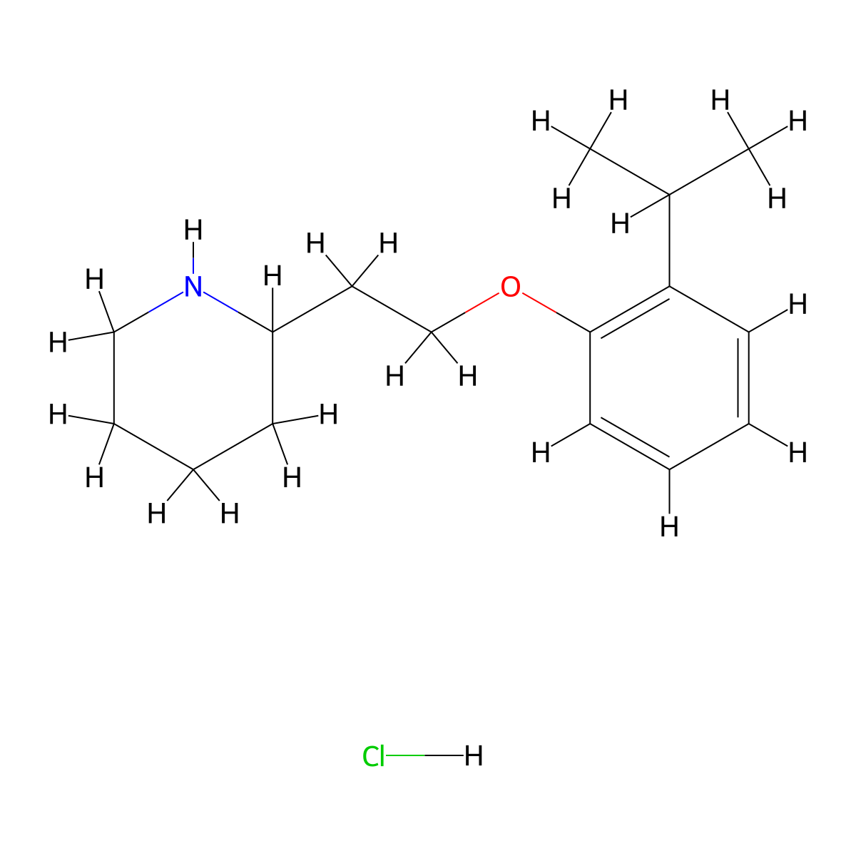 2-[2-(2-Isopropylphenoxy)ethyl]piperidine hydrochloride molecular structure, CAS 1219949-24-2