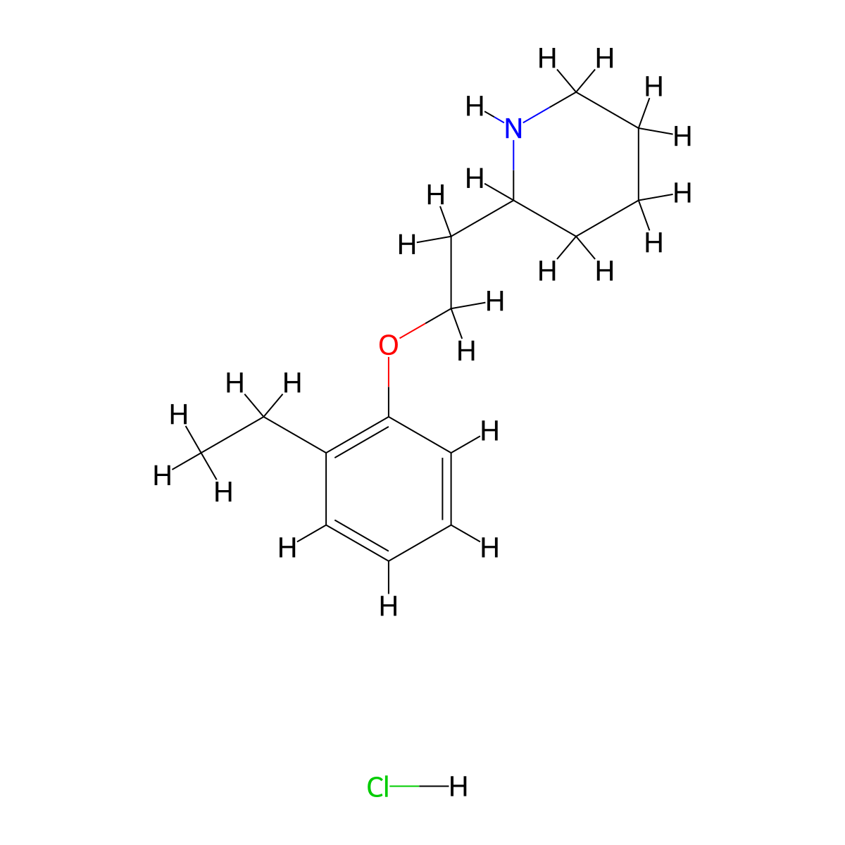 2-[2-(2-Ethylphenoxy)ethyl]piperidine hydrochloride molecular structure, CAS 1219949-29-7