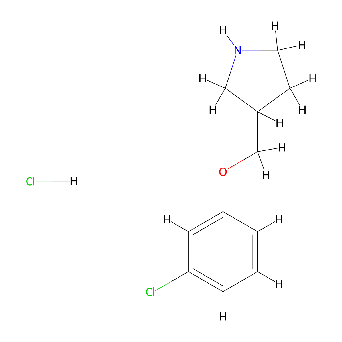 3-[(3-Chlorophenoxy)methyl]pyrrolidine hydrochloride molecular structure, CAS 1219949-32-2
