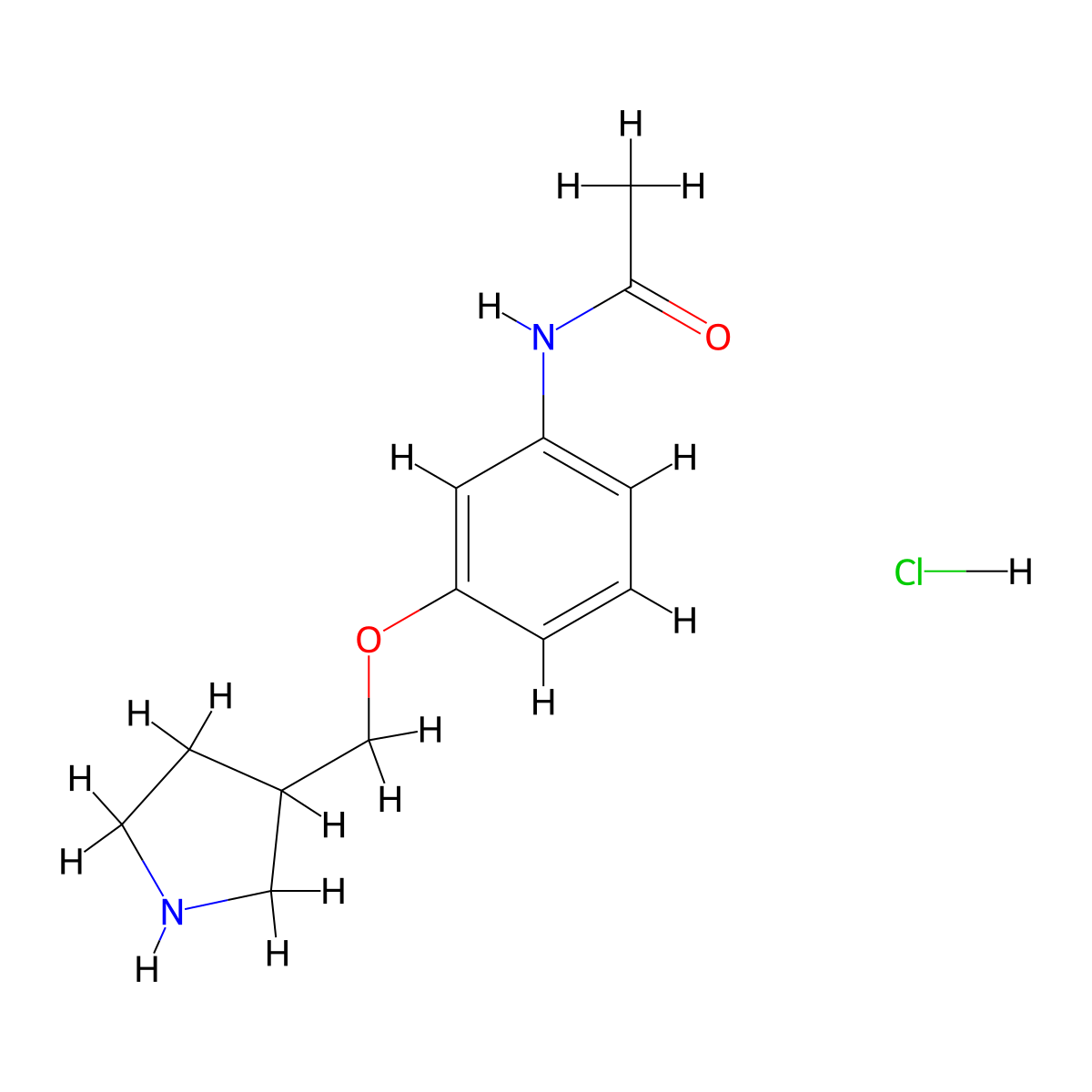 N-[3-(3-Pyrrolidinylmethoxy)phenyl]acetamide hydrochloride molecular structure, CAS 1219949-34-4