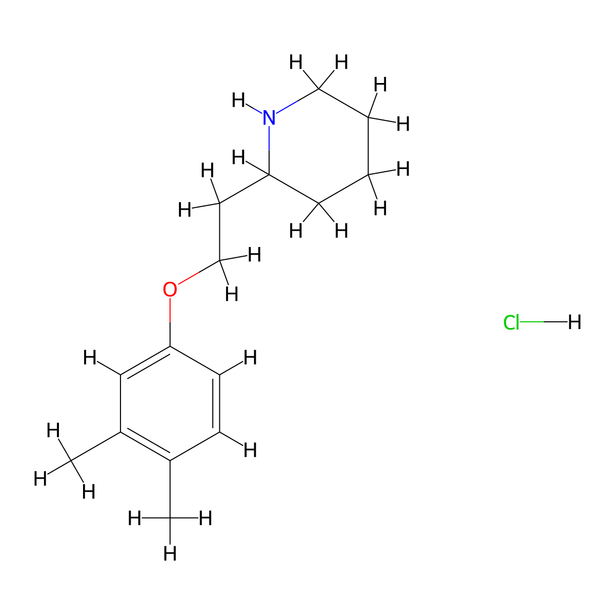 2-[2-(3,4-Dimethylphenoxy)ethyl]piperidine hydrochloride molecular structure, CAS 1219949-41-3