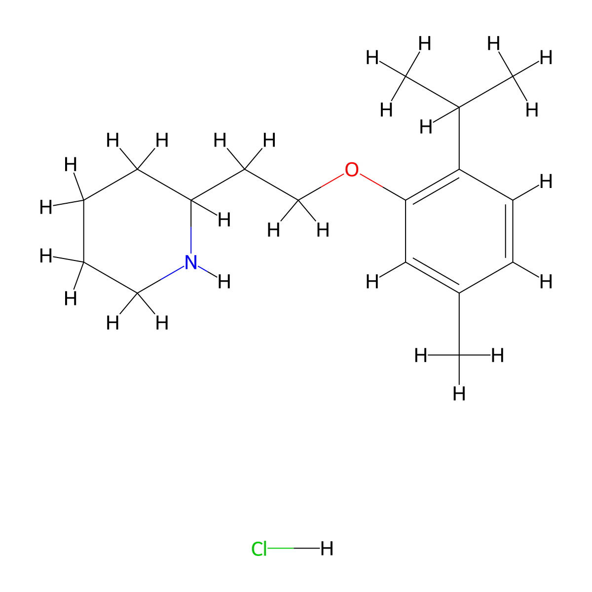 2-[2-(2-Isopropyl-5-methylphenoxy)ethyl]-piperidine hydrochloride molecular structure, CAS 1219949-42-4