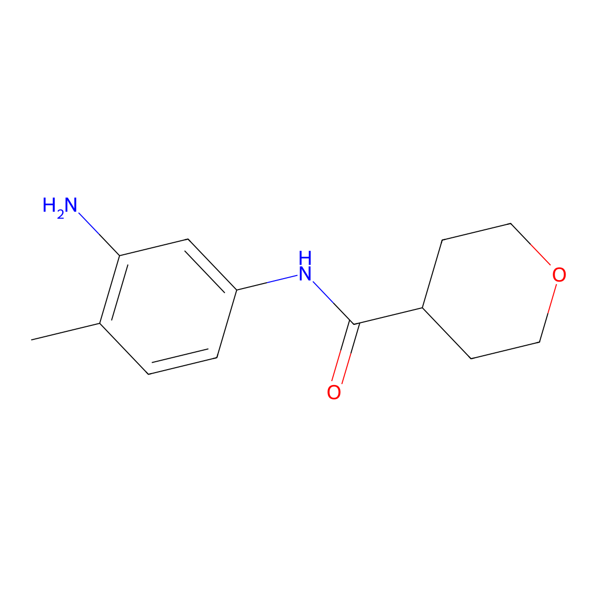 N-(3-Amino-4-methylphenyl)tetrahydro-2H-pyran-4-carboxamide molecular structure, CAS 1219949-44-6