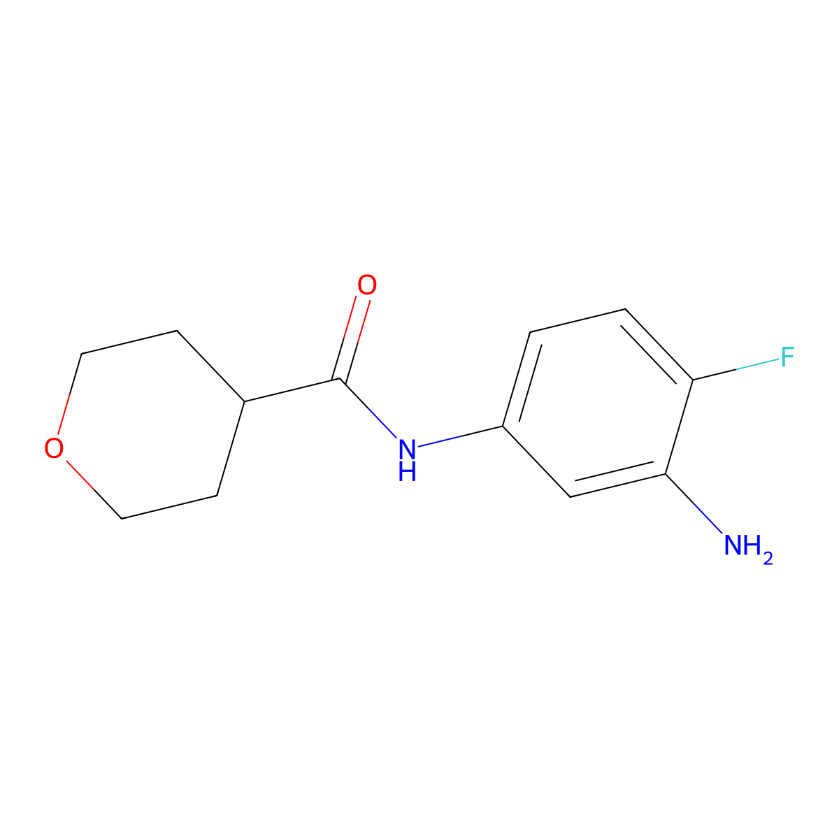 N-(3-Amino-4-fluorophenyl)tetrahydro-2H-pyran-4-carboxamide molecular structure, CAS 1219949-45-7