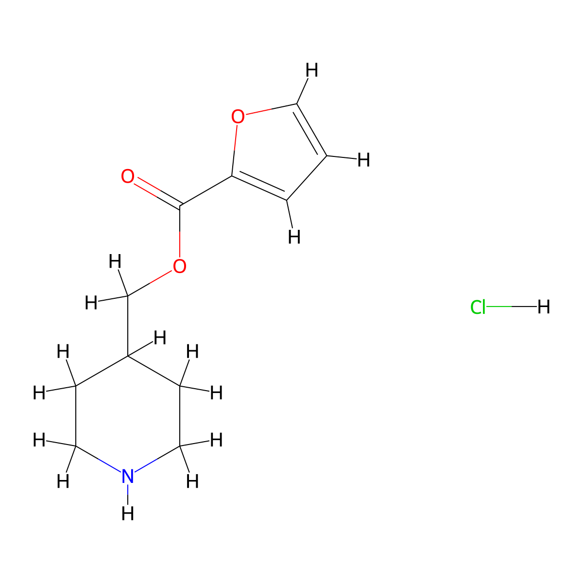 4-Piperidinylmethyl 2-furoate hydrochloride molecular structure, CAS 1219949-54-8