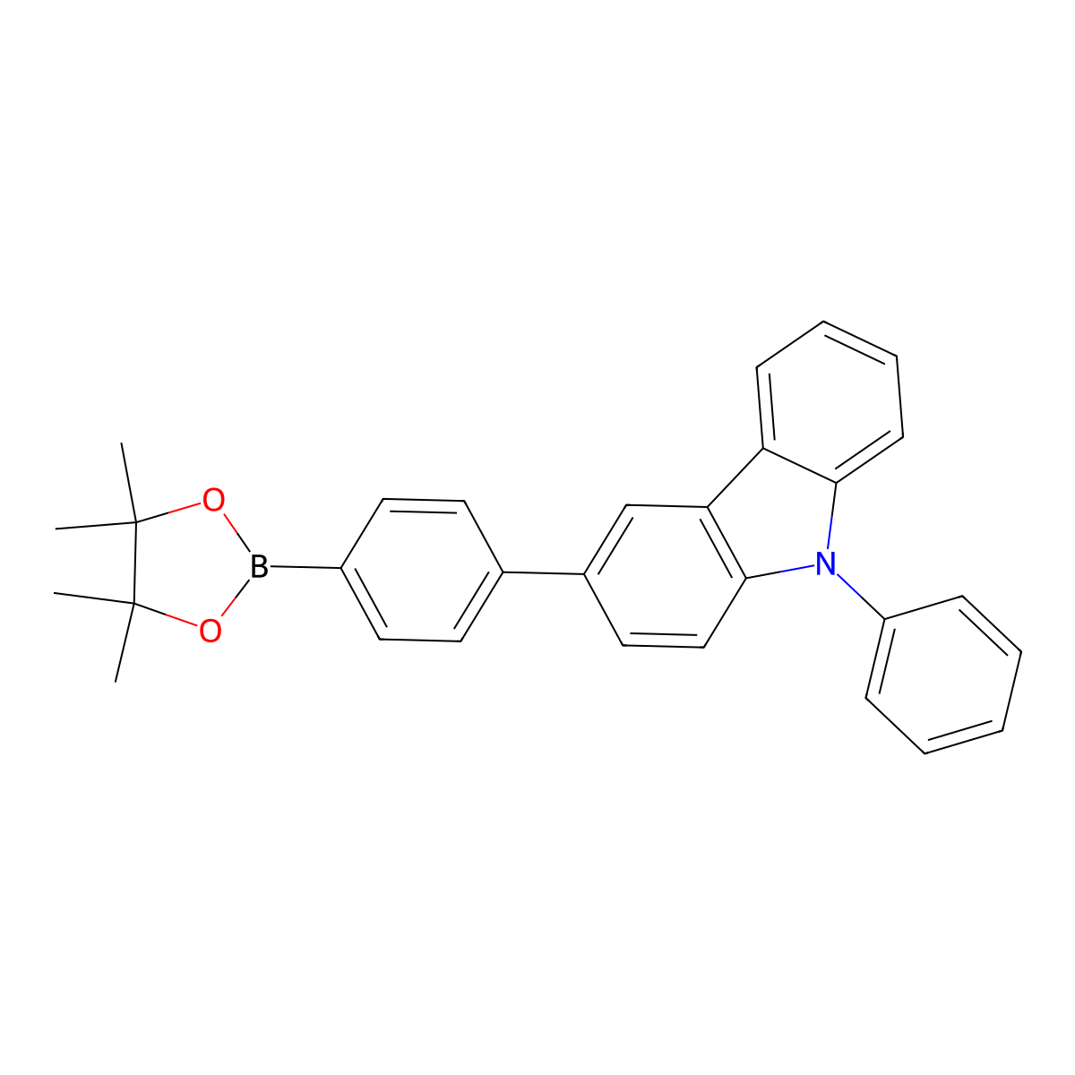 9-Phenyl-3-[4-(4,4,5,5-tetramethyl-1,3,2-dioxaborolan-2-yl)phenyl]-9H-carbazole molecular structure, CAS 1219956-30-5