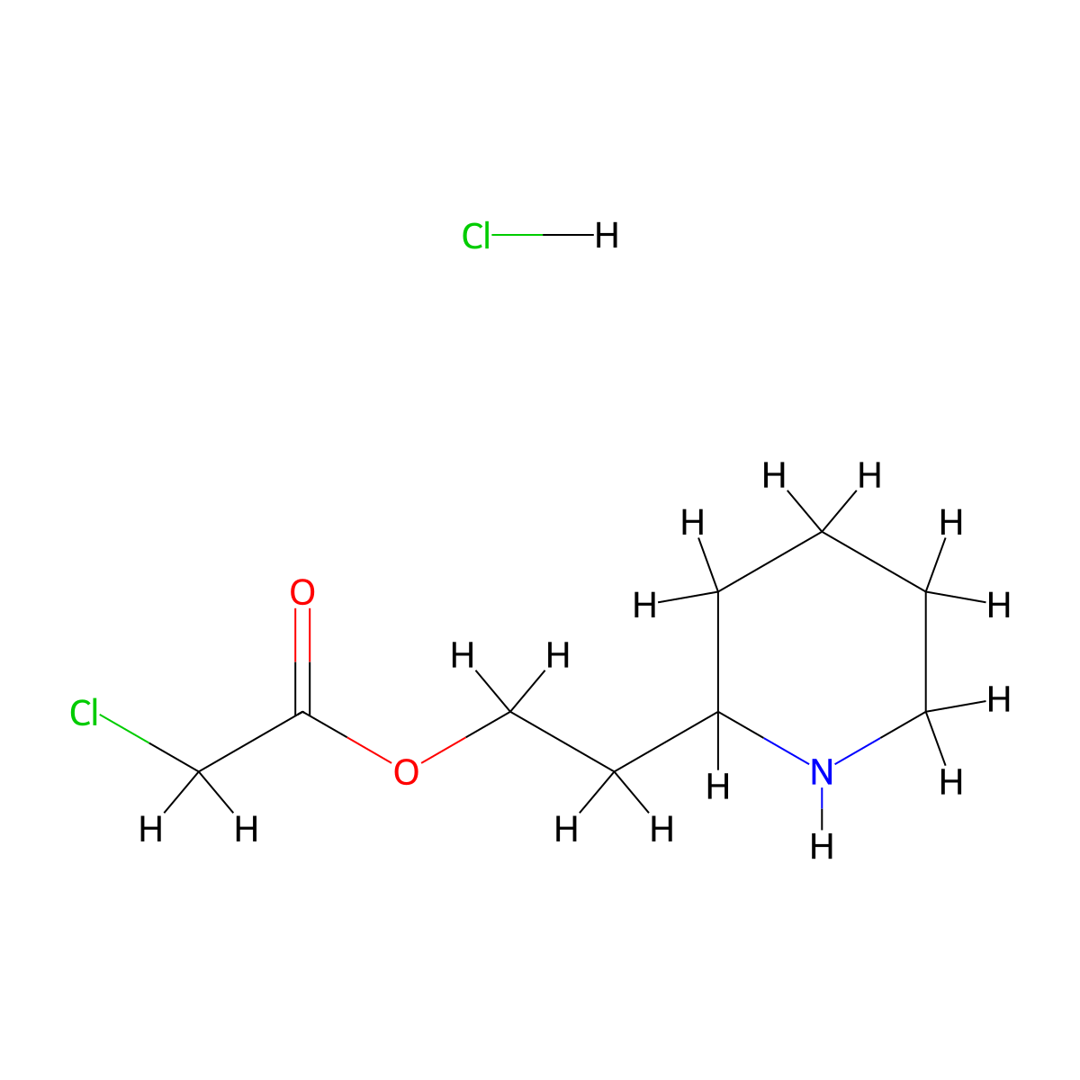 2-(2-Piperidinyl)ethyl 2-chloroacetate hydrochloride molecular structure, CAS 1219956-78-1