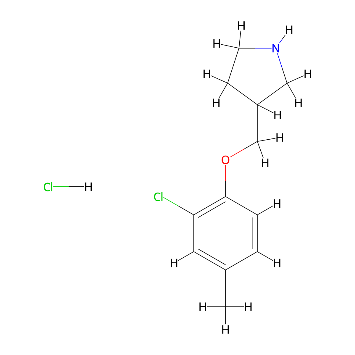 2-Chloro-4-methylphenyl 3-pyrrolidinylmethyl-ether hydrochloride molecular structure, CAS 1219956-91-8