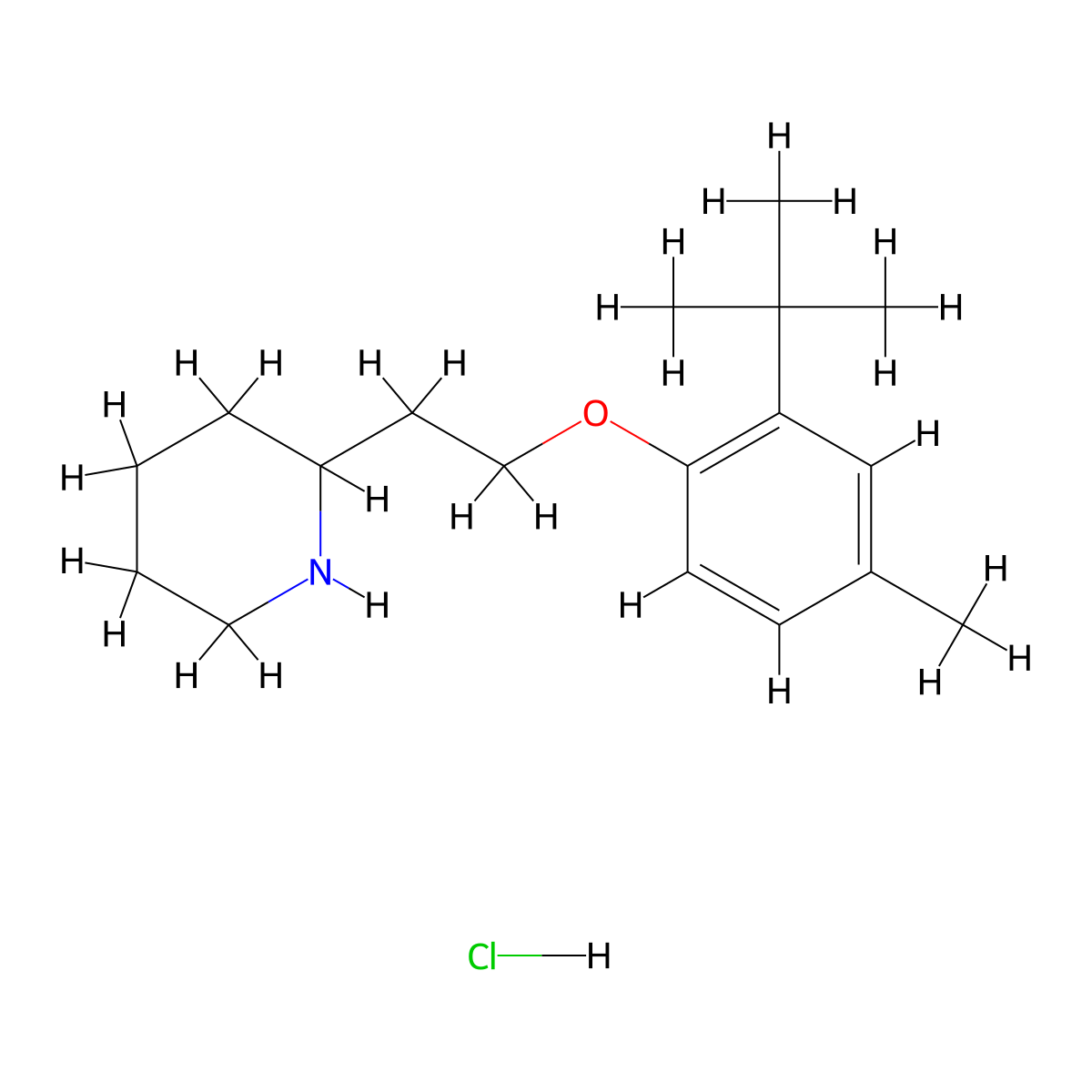 2-{2-[2-(Tert-butyl)-4-methylphenoxy]-ethyl}piperidine hydrochloride molecular structure, CAS 1219956-97-4