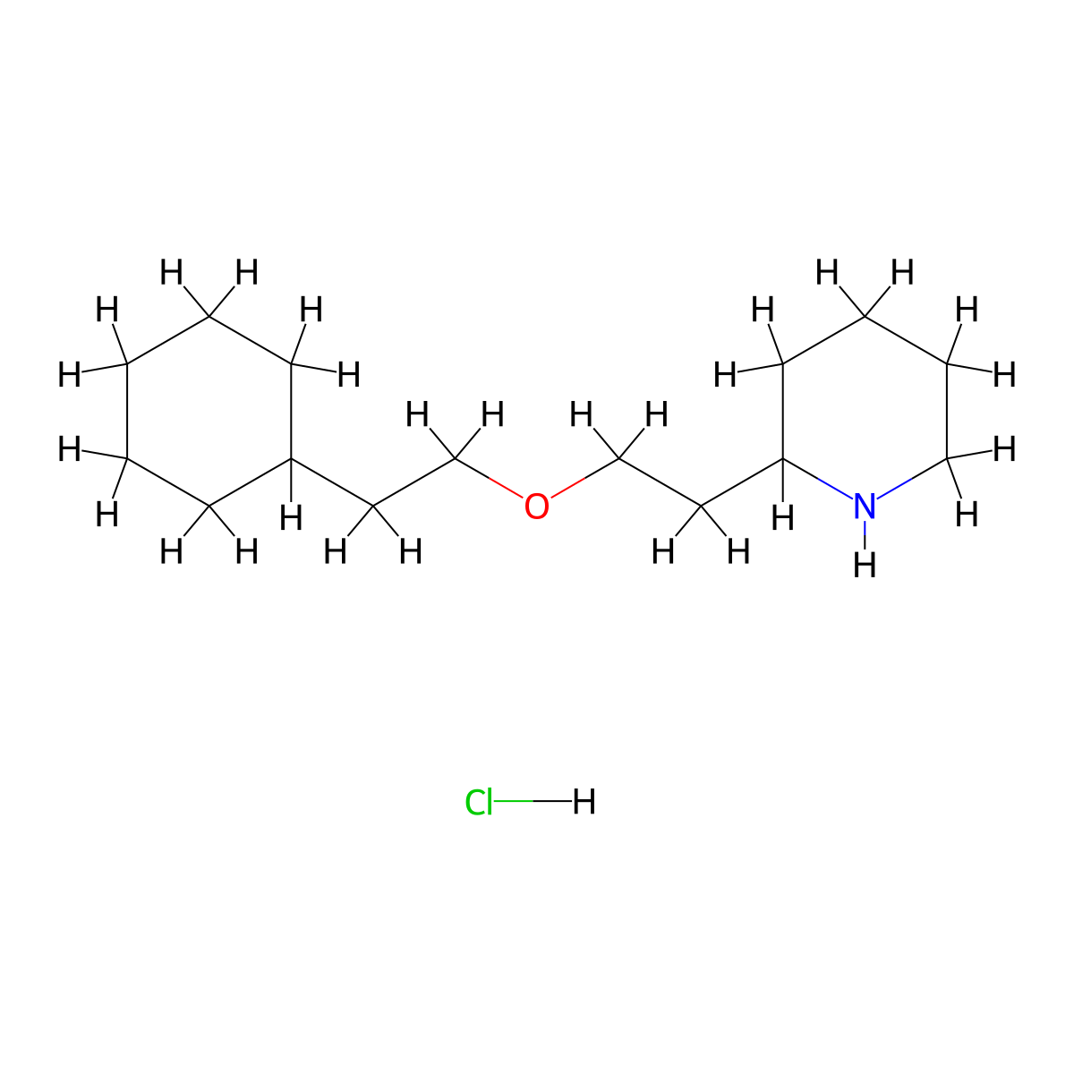 2-[2-(2-Cyclohexylethoxy)ethyl]piperidine hydrochloride molecular structure, CAS 1219957-00-2